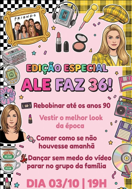 Convite: Edição Especial — Ale faz 36! Dia 03/10 às 19h